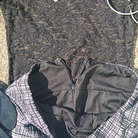 Size 8 black/white chiffon skirt - Picture 4 of 6